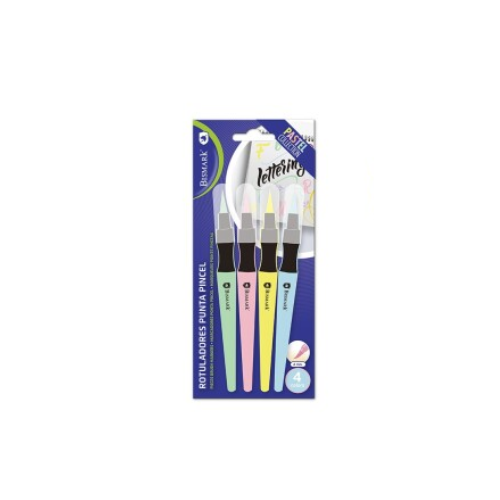 9502-Bismark 329575 rotulador Multi Verde, Azul claro, Rosa, Amarillo 4 pieza(s)