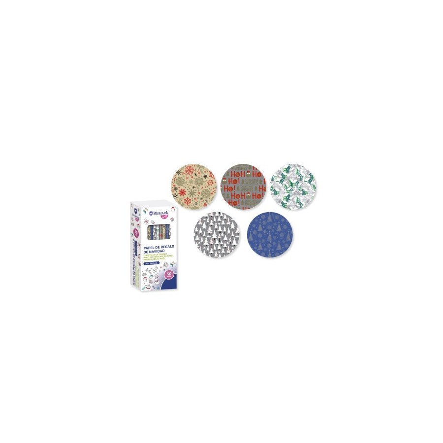 9510-PAPEL DE REGALO NAVIDAD ORO/PLATA 70X200 BISMARK 329860 9510-PAPEL DE REGALO NAVIDAD ORO/PLATA 70X200 BISMARK 329860