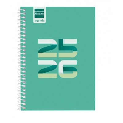 AGENDA ESCOLAR 2025 2026 COOL 8º 120X164 SEMANA VISTA HORIZONTAL VERDE FINOCAM 645000926