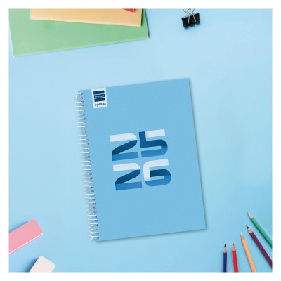 AGENDA ESCOLAR 2025 2026 COOL 4º 155X212 SEMANA VISTA HORIZONTAL AZUL FINOCAM 645040126