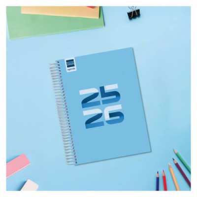 AGENDA ESCOLAR 2025 2026 COOL 4º 155X212 1DIA PAGINA AZUL FINOCAM 645060126