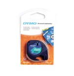 956-CINTA ROTULADORA LETRATAG 12MMX4M NEGRO/VERDE DYMO S0721640