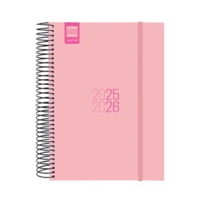 AGENDA ESCOLAR 2025 2026 ESPIR E10 155X212 1DIA PAGINA NEGRO FINOCAM 633126026