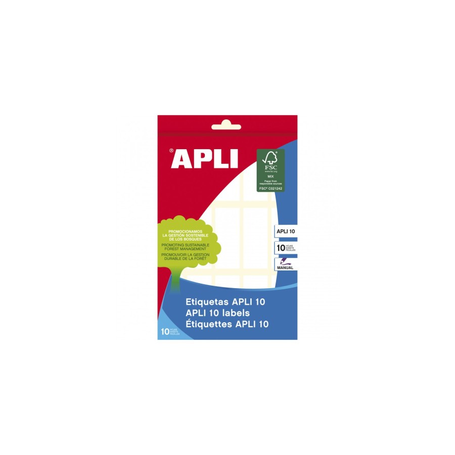 9704-PACK 10 HOJAS (150 UDS) ETIQUETAS BLANCAS 20X50 APLI 1642 9704-PACK 10 HOJAS (150 UDS) ETIQUETAS BLANCAS 20X50 APLI 1642