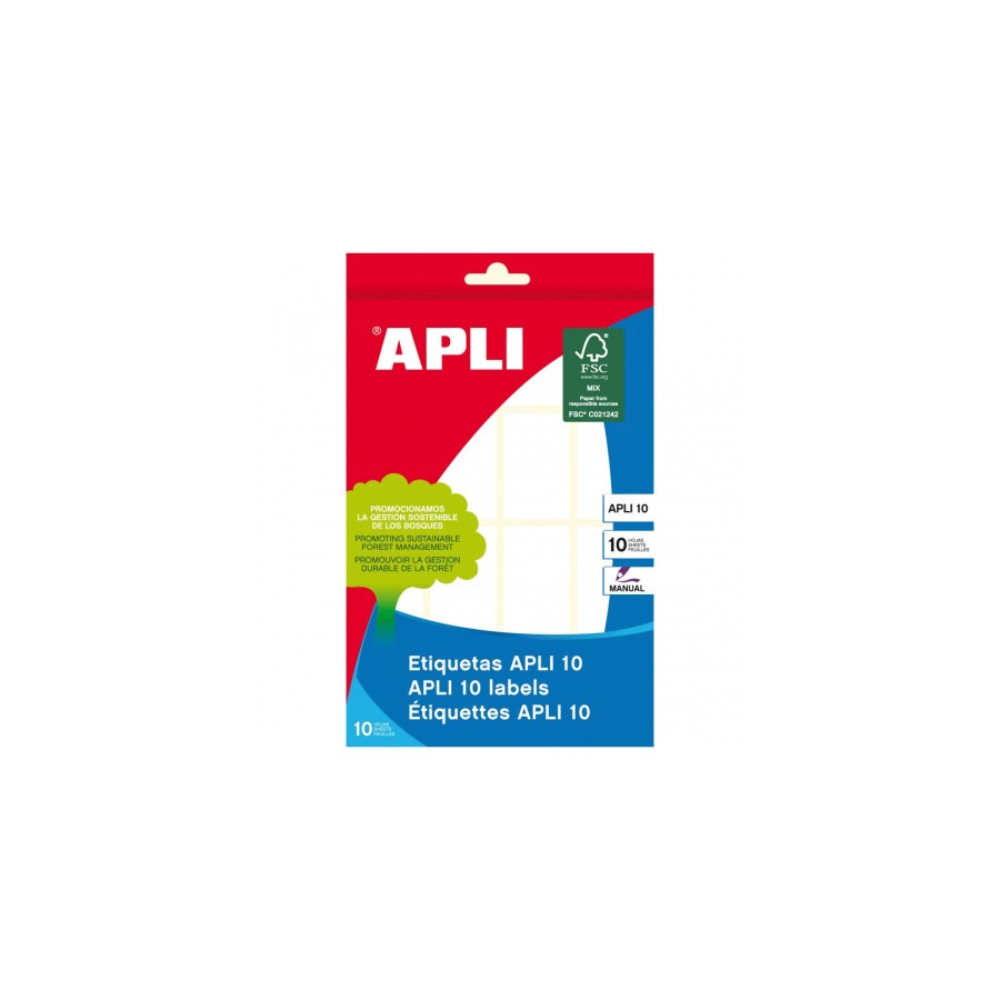 9706-PACK 10 HOJAS (160 UDS) ETIQUETAS BLANCAS 25X40 APLI 1646 9706-PACK 10 HOJAS (160 UDS) ETIQUETAS BLANCAS 25X40 APLI 1646