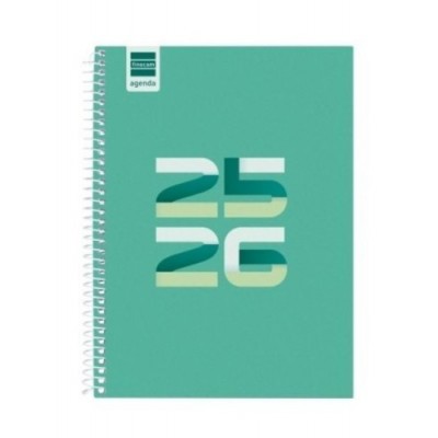 AGENDA ESCOLAR 2025 2026 COOL 4º 155X212 SEMANA VISTA HORIZONTAL VERDE FINOCAM 645040926