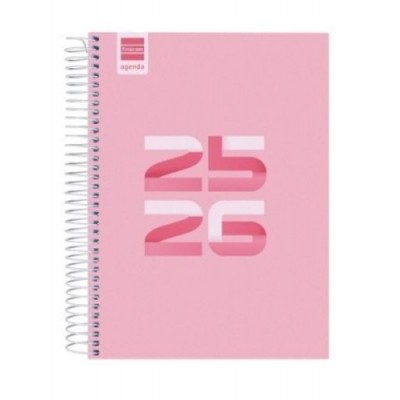 AGENDA ESCOLAR 2025 2026 COOL 4º 155X212 1DIA PAGINA ROSA FINOCAM 645060426