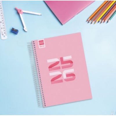 AGENDA ESCOLAR 2025 2026 COOL 4º 155X212 1DIA PAGINA ROSA FINOCAM 645060426