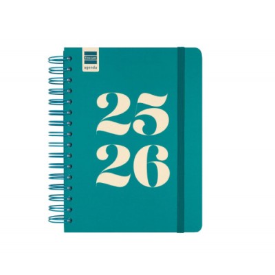 AGENDA ESCOLAR 2025 2026 CURSO COSMO 4º 155X212 1DIA PAGINA AQUA FINOCAM 537070426