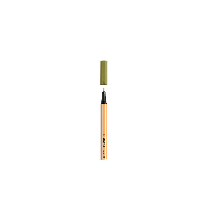 9837-ROTULADOR PUNTA FINA POINT 88 0.4MM VERDE BARRO STABILO 88/37