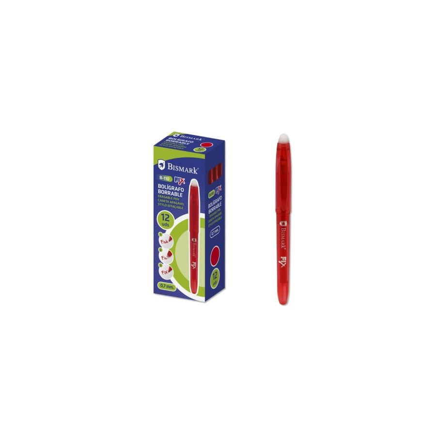 9849-BOLIGRAFO BORRABLE C/CAPUCHON ROJO.0.7MM BISMARK 327530