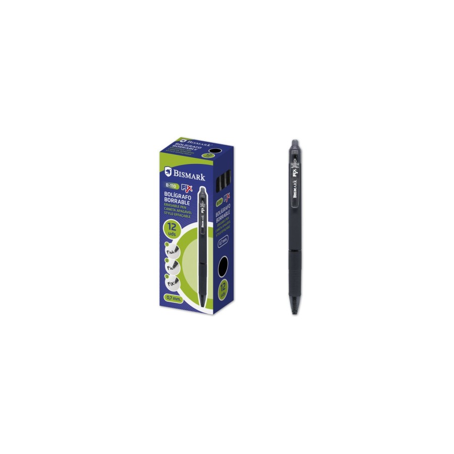9857-BOLIGRAFO BORRABLE C/CLIP NEGRO BISMARK 330216