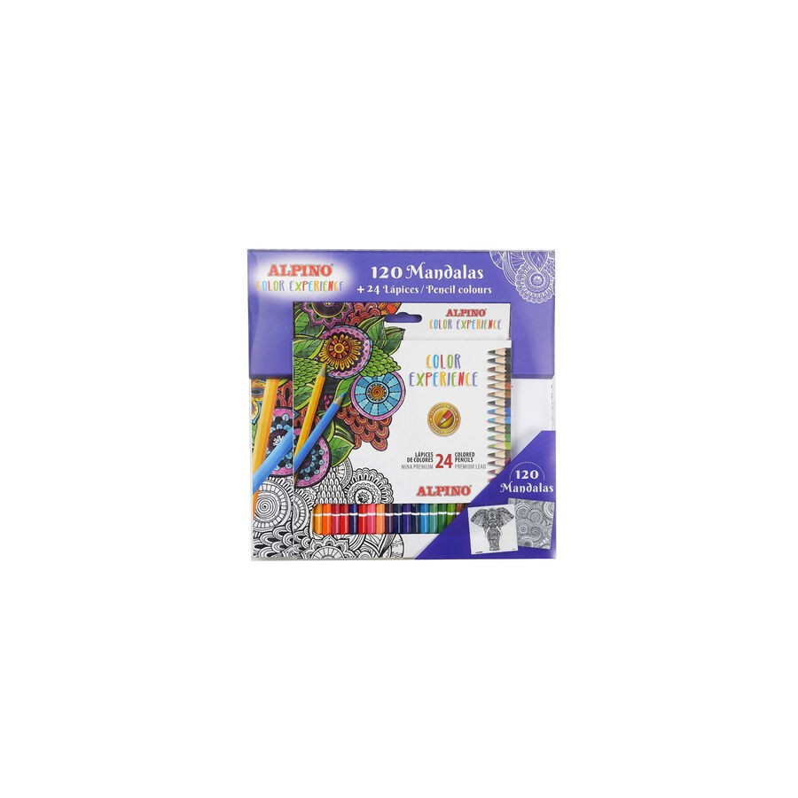 9932-SET LIBRO 120 MANDALAS + 24 LAPICES COLOR EXPERIENCE ALPINO AL000250