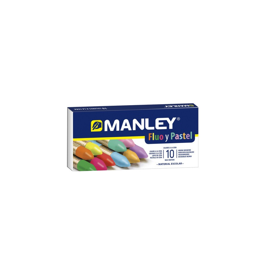 9942-ESTUCHE 10 CERAS MANLEY (COLORES FLUOR+PASTEL) ALPINO MNC00044