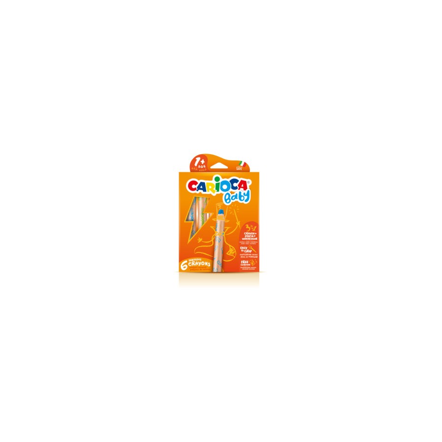 9950-CAJA 6 LAPICES 3 EN 1 + SACAPUNTAS CARIOCA BABY 42817